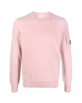 CP Company Cotton Crepe Crew Neck Knit Pale Mauve