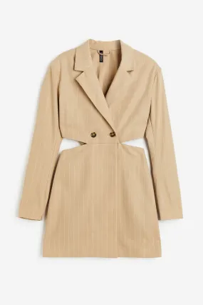 Cut-out jacket dress - Long sleeve - Short - Beige - Ladies | H&M GB