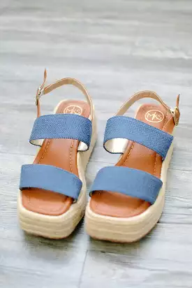 Denim Platform Espadrille Sandals