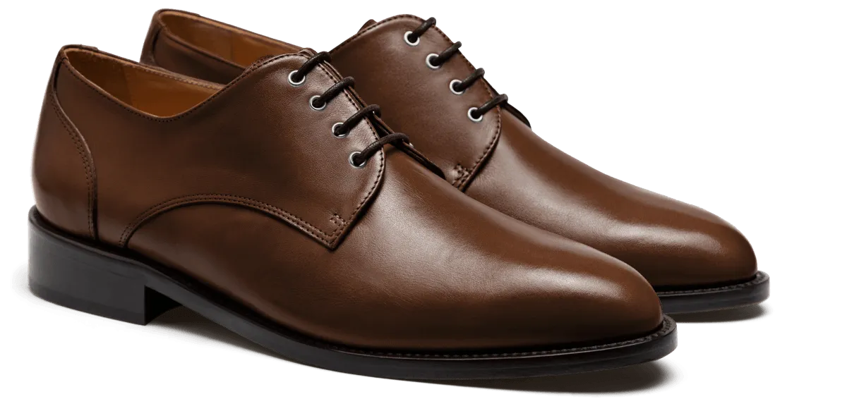 Derby dress shoes in brown leather