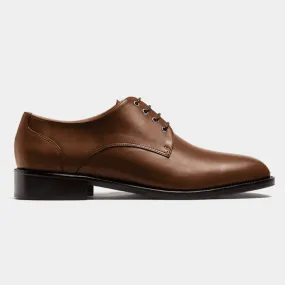 Derby dress shoes in brown leather