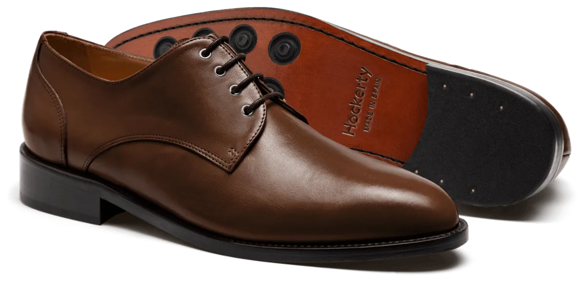 Derby dress shoes in brown leather