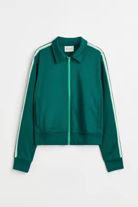 DryMove™ Track jacket - Long sleeve - Short - Dark green - Ladies | H&M GB