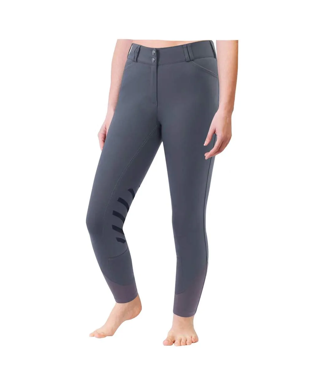 Dublin Womens/Ladies Prime Gel Knee Patch Breeches (Charcoal) - UTWB985