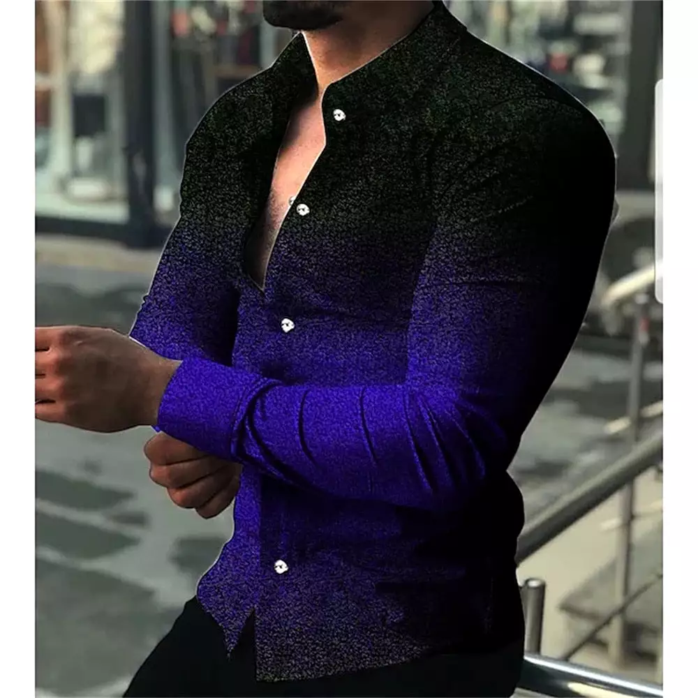 Fashion Men Single Breasted Casual Shirt