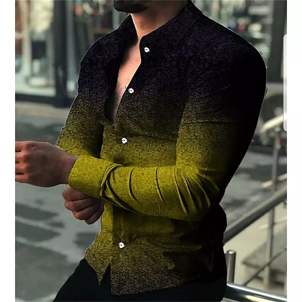 Fashion Men Single Breasted Casual Shirt