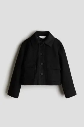 Felted jacket - Long sleeve - Short - Black - Kids | H&M GB