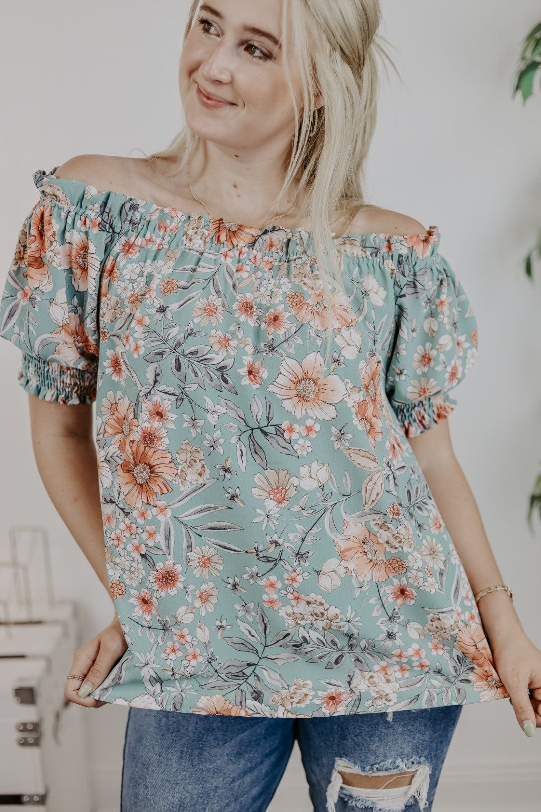 Floral Off The Shoulder Top