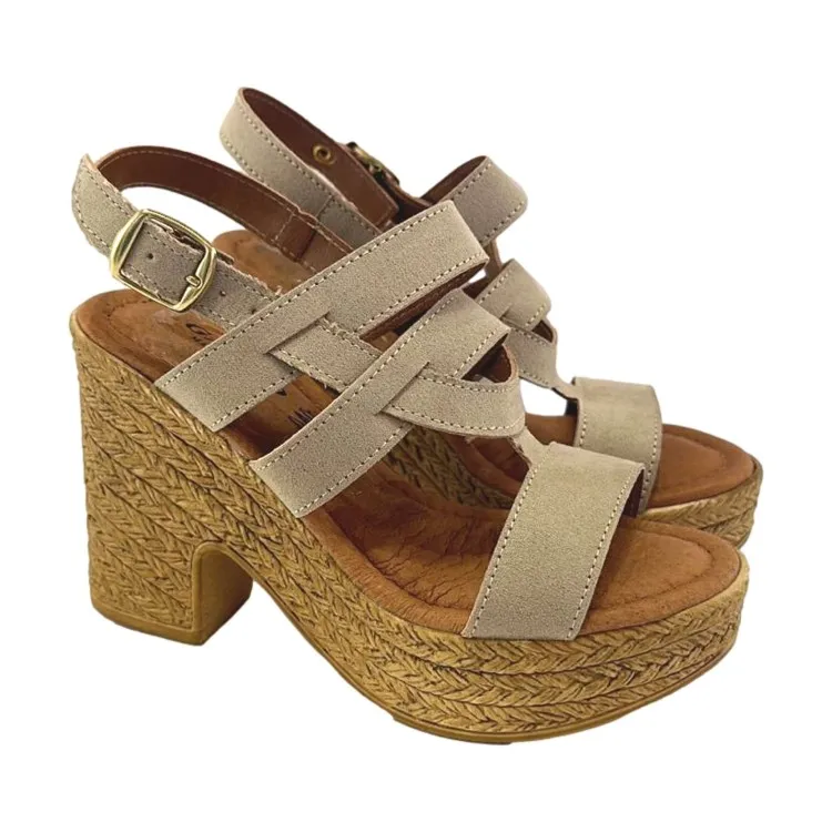 Gallo Shoes 503 Sandali Donna Tacco Alta Con Cinturino Beige