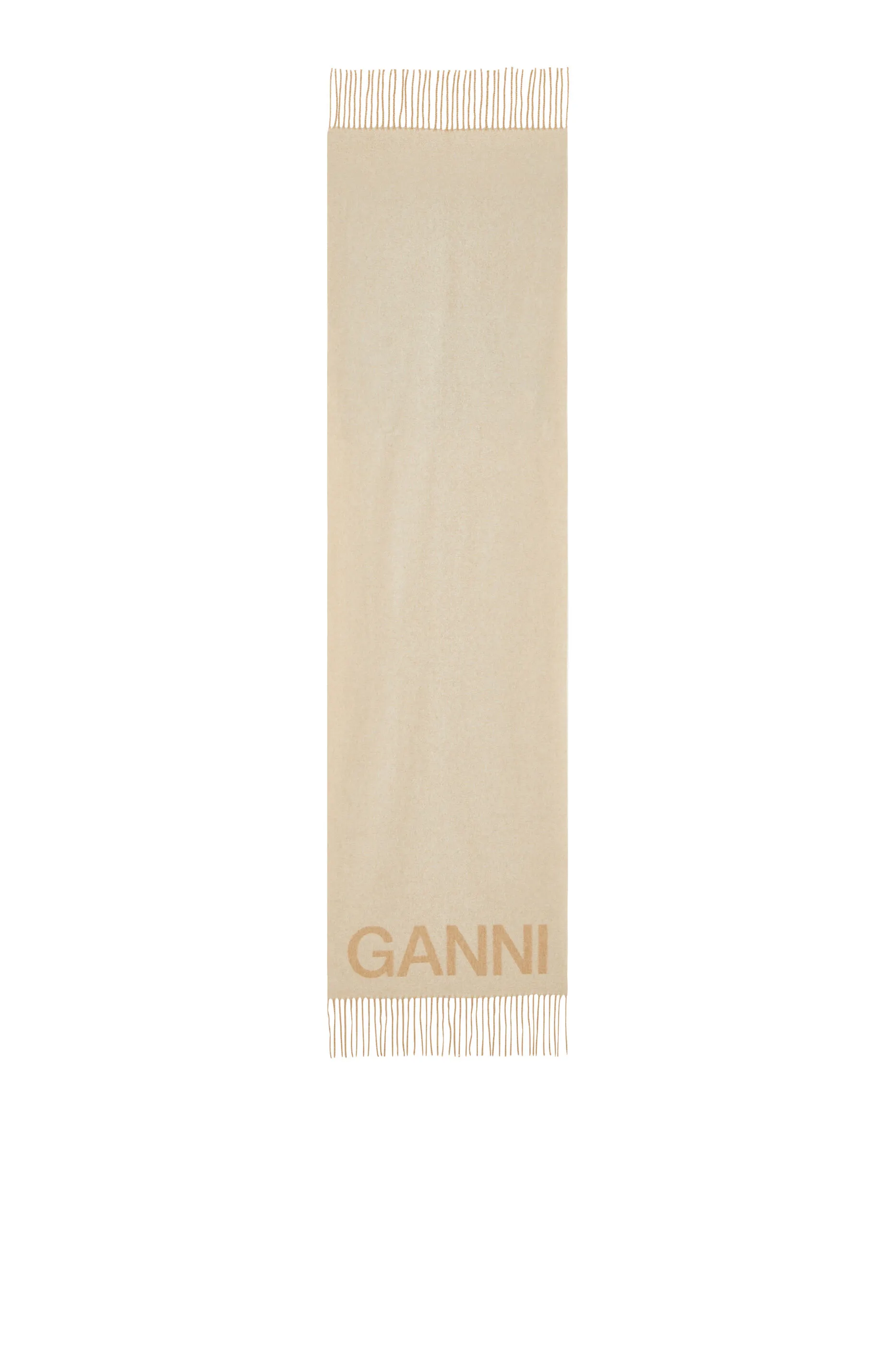 GANNI Fringed Wool Scarf