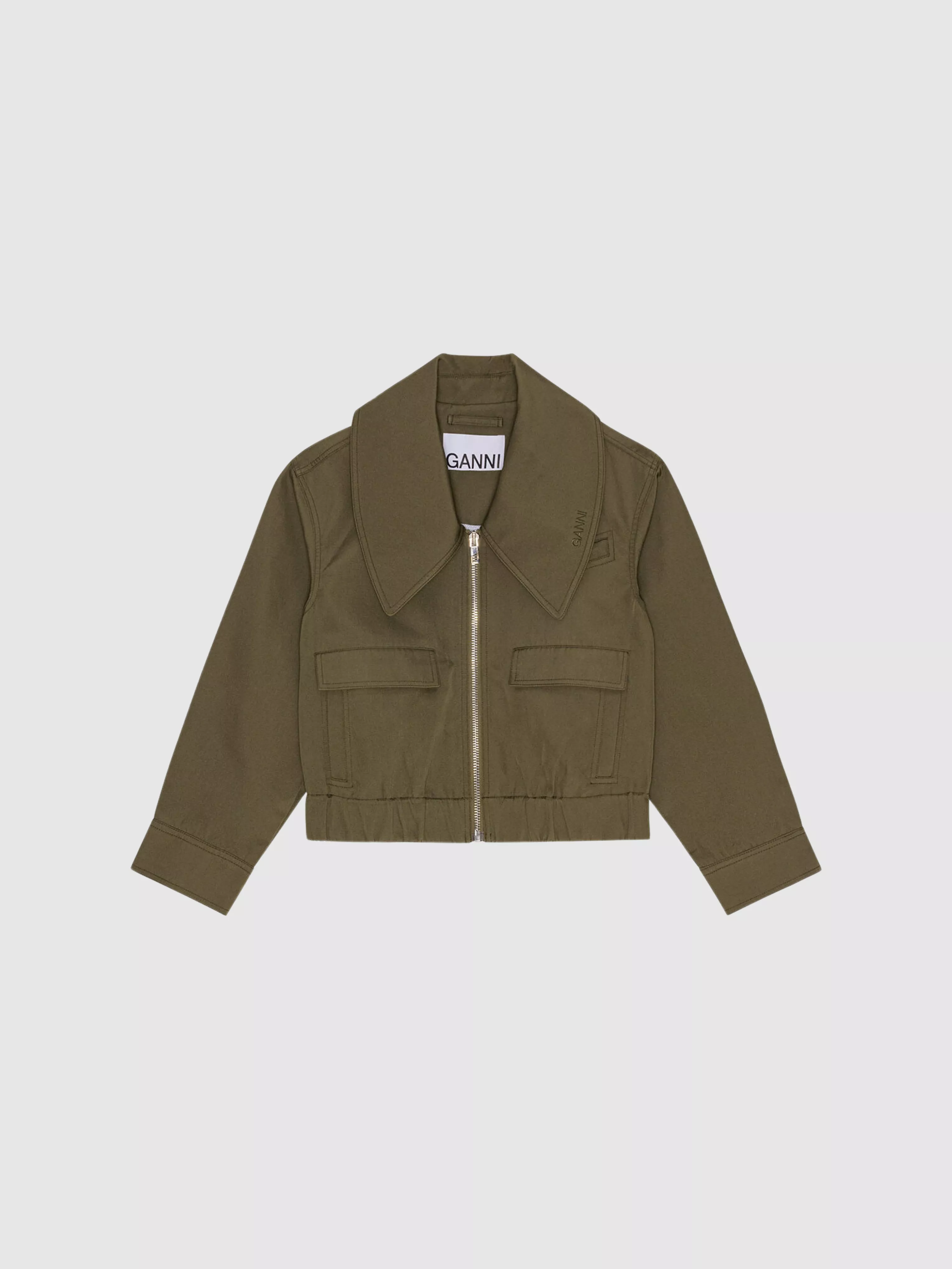 Heavy Twill Wide Collar Short Jacket