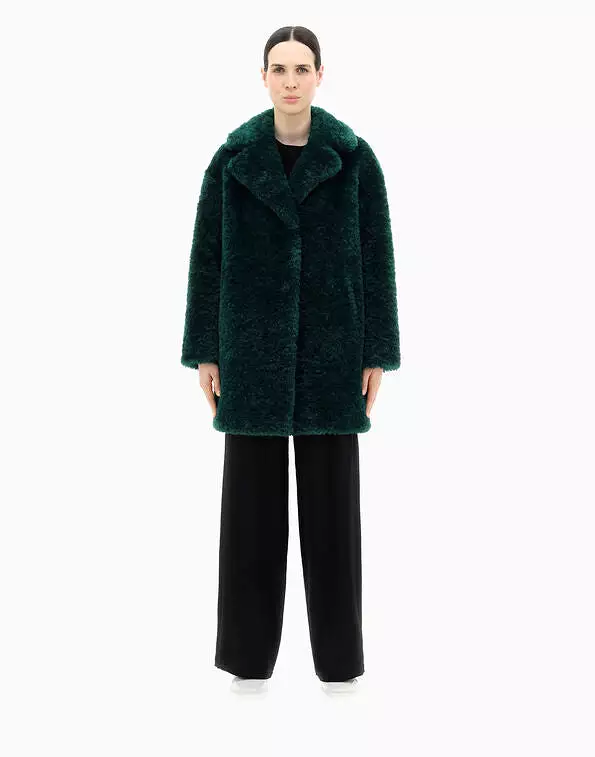 HERNO Coat in Curly Faux Fur