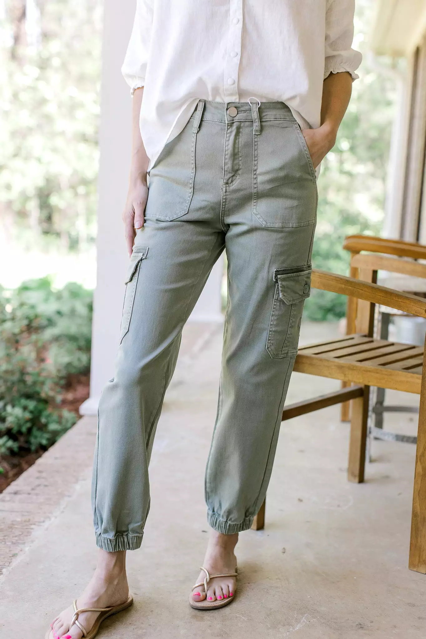 High Rise Sage Cargo Jogger Pant