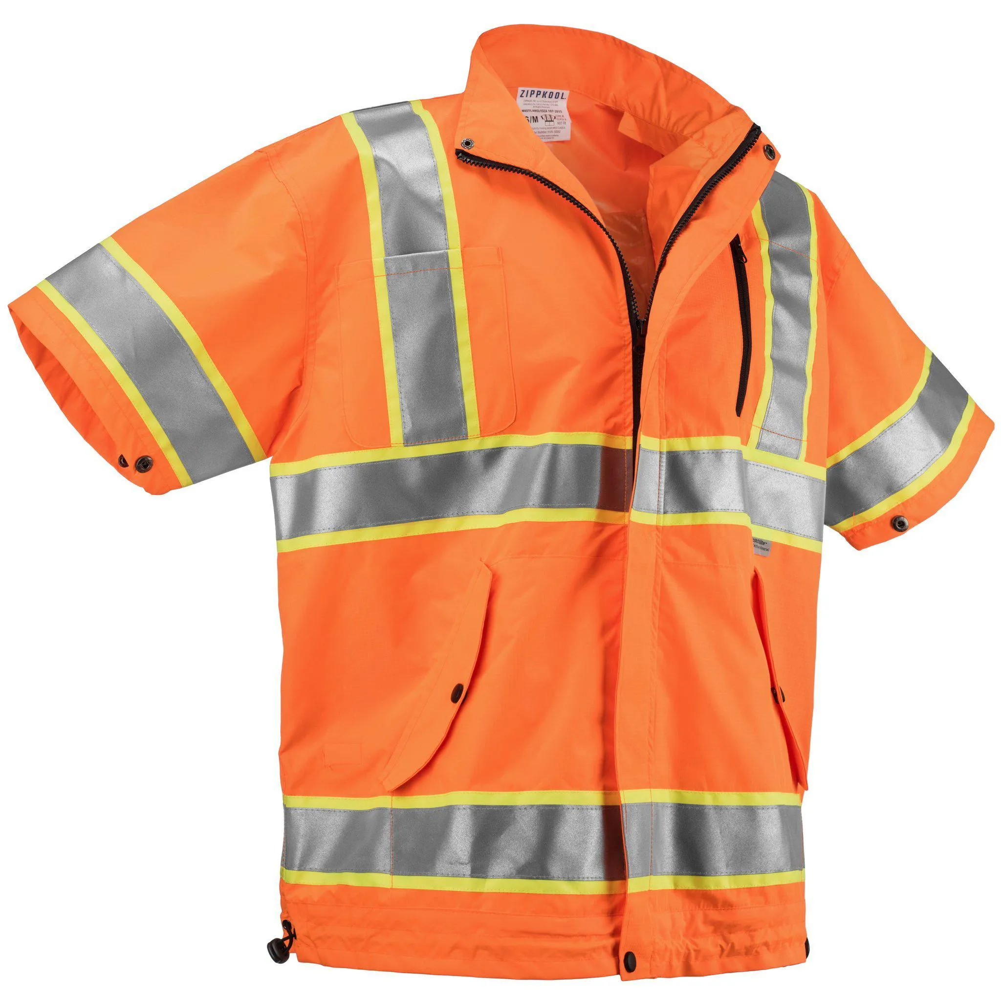 High Visibility Short Sleeve Cooling Jacket w/ Lithium Ion Battery - ORANGE (Free US Shipping)