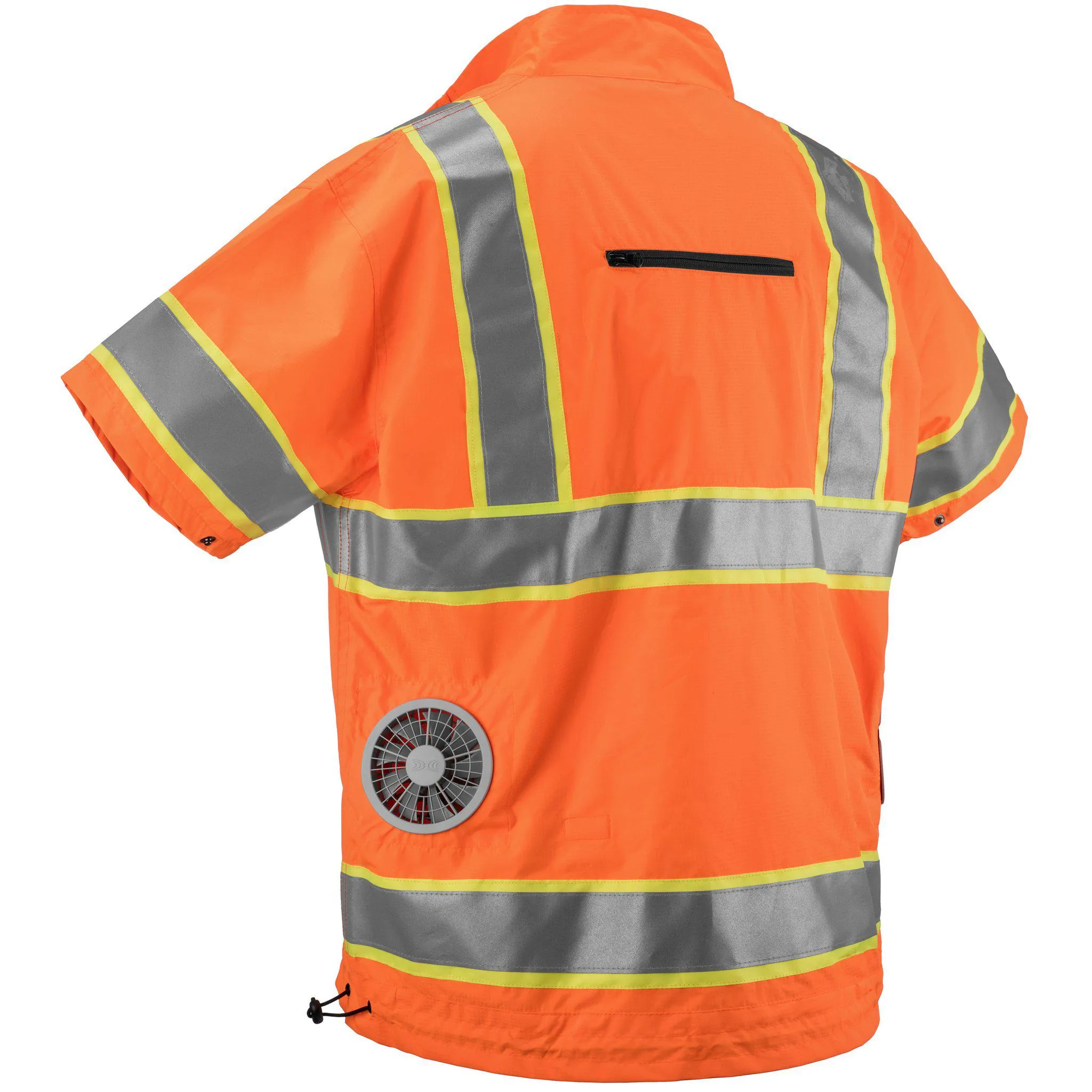 High Visibility Short Sleeve Cooling Jacket w/ Lithium Ion Battery - ORANGE (Free US Shipping)