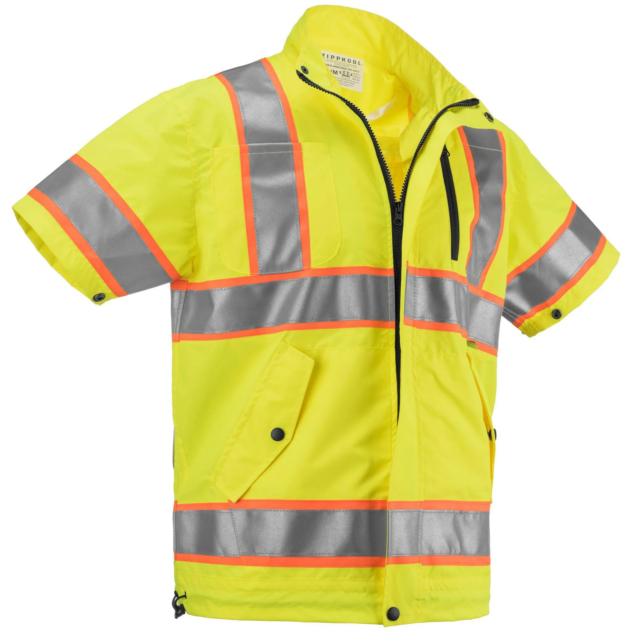 High Visibility Short Sleeve Cooling Jacket w/ Lithium Ion Battery - YELLOW (Free US Shipping)