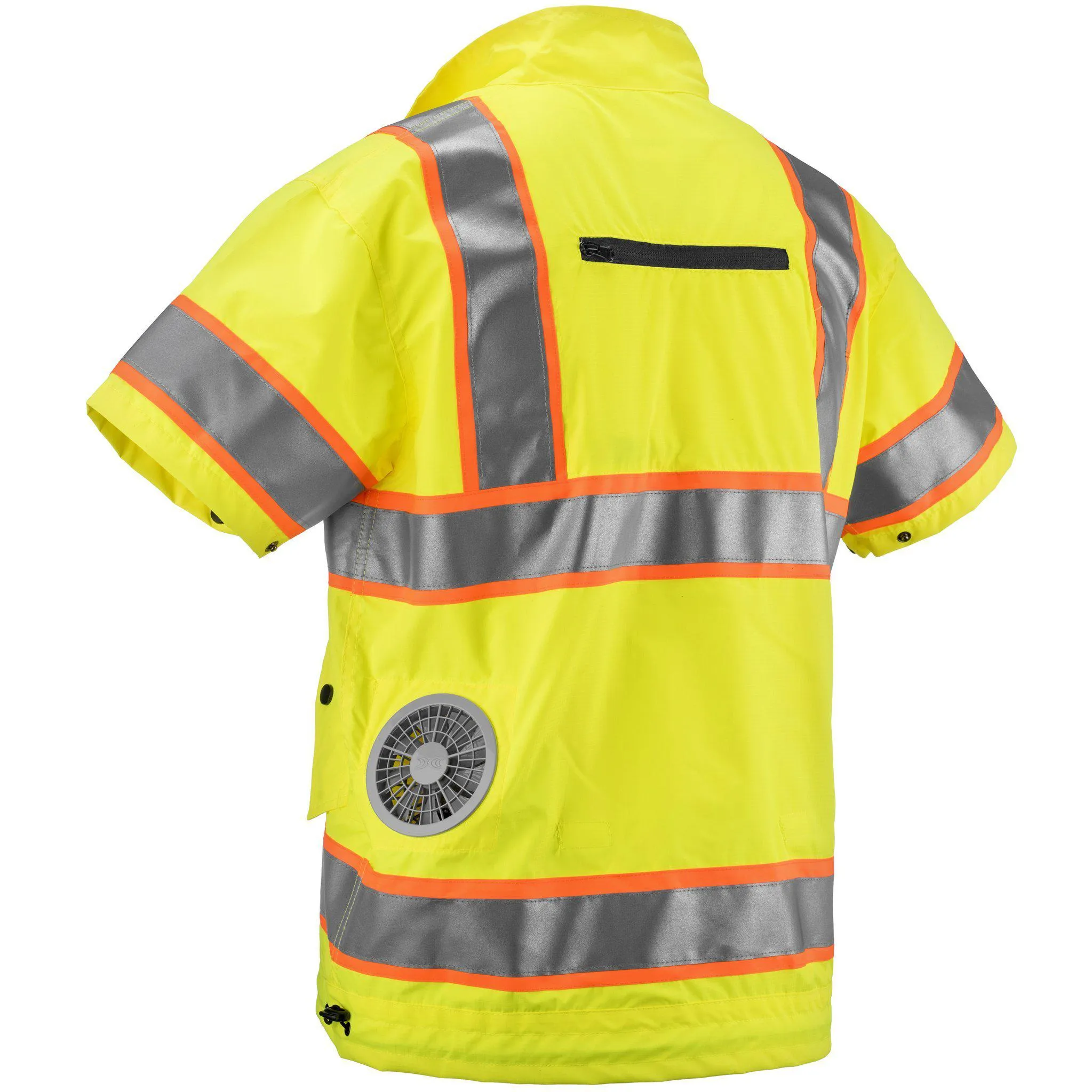 High Visibility Short Sleeve Cooling Jacket w/ Lithium Ion Battery - YELLOW (Free US Shipping)