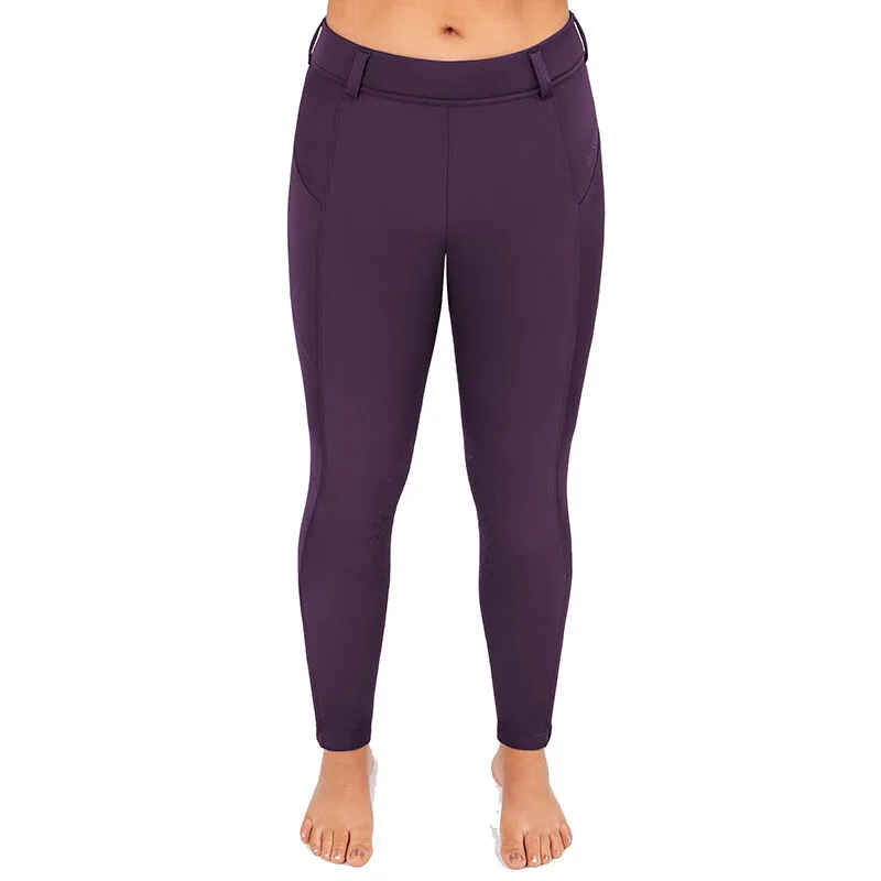 Irideon Kids' Thermasoft Knee Patch Breeches - Aubergine