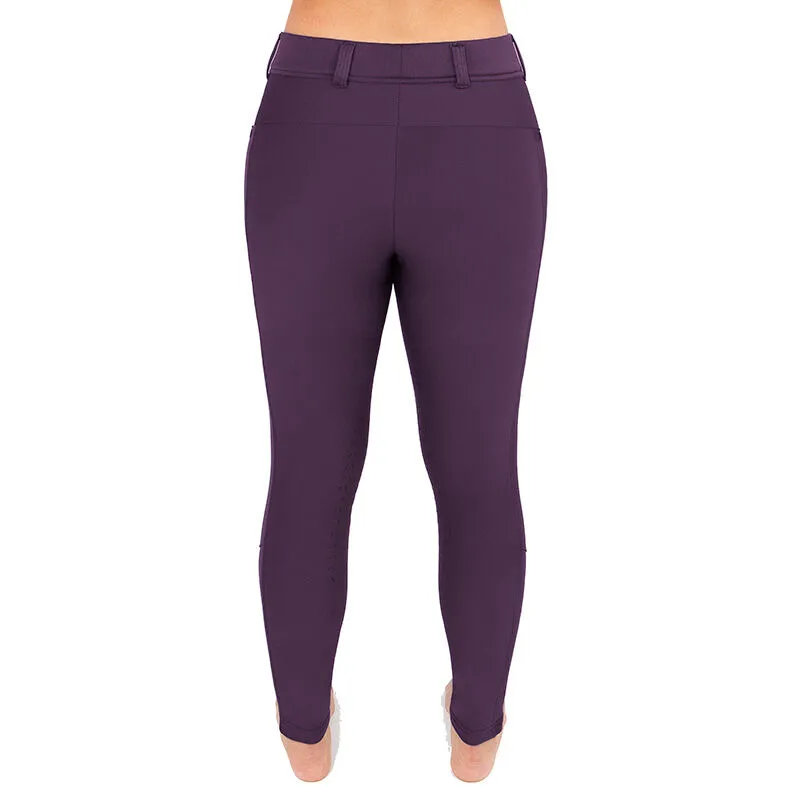 Irideon Kids' Thermasoft Knee Patch Breeches - Aubergine