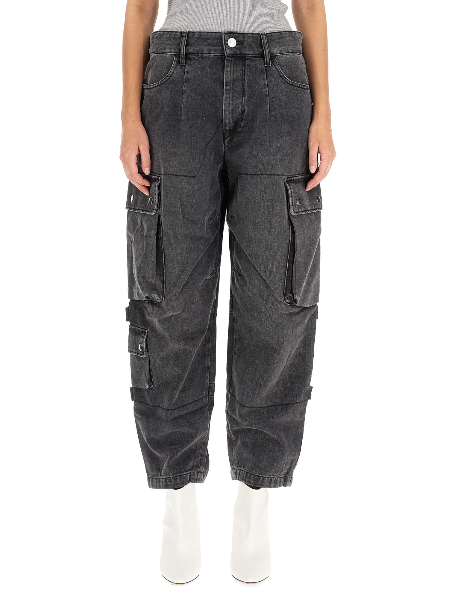 ISABEL MARANT    COTTON DENIM CARGO JEANS