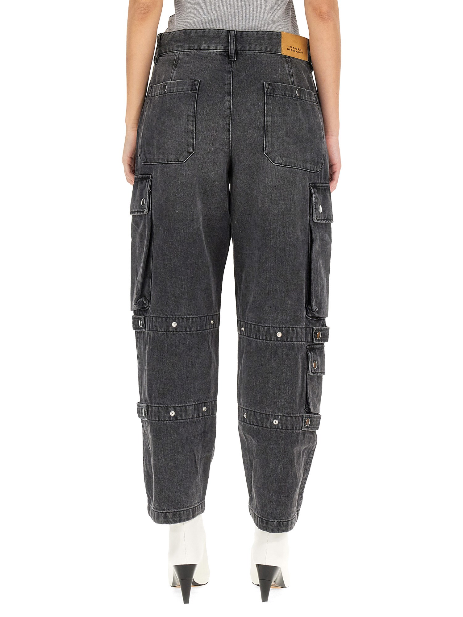 ISABEL MARANT    COTTON DENIM CARGO JEANS