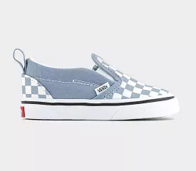 Kids Vans Classic Slip On Toddlers Color Theory Checkerboard Dusty Blue