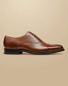 Leather Oxford Shoes - Dark Tan