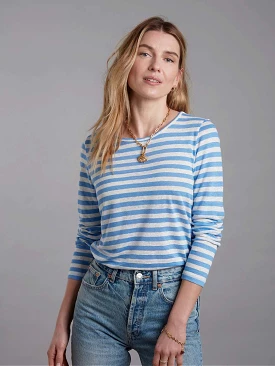 Long Sleeve Striped Linen T-shirt | Multiple Colours