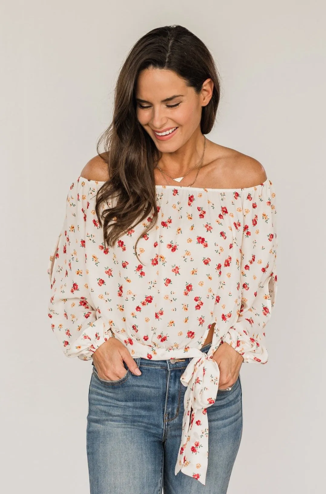 Match Made In Heaven Off The Shoulder Blouse- Cream