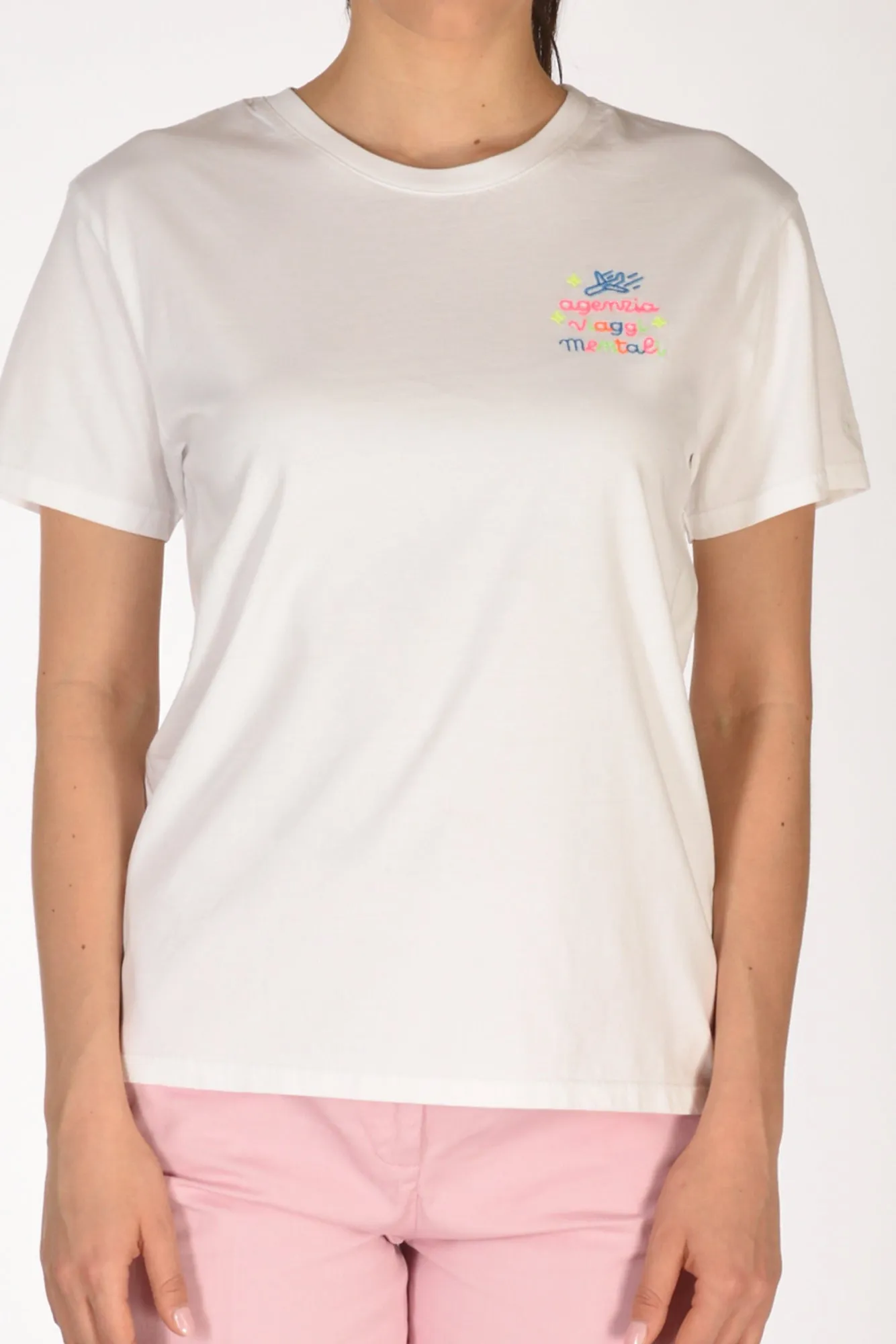 Mc2 Saint Barth Tshirt Scritta Bianco Donna