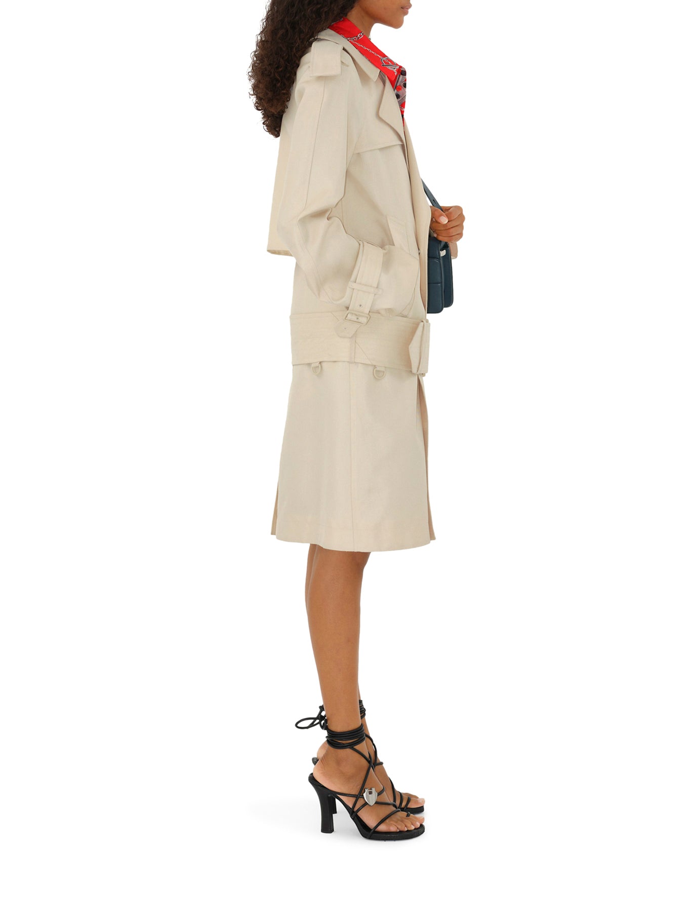 Medium trench coat in silk blend