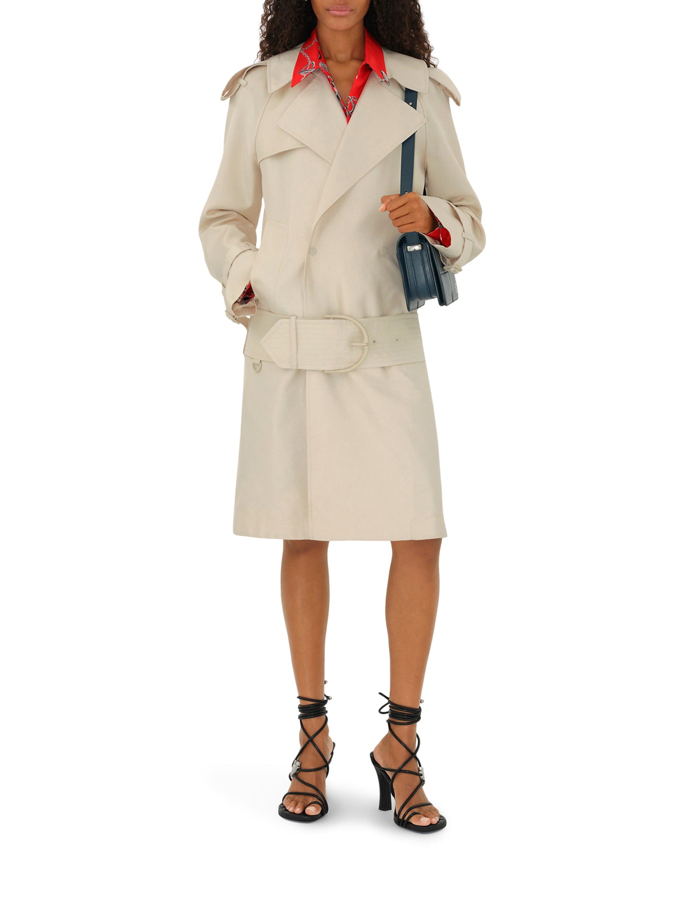 Medium trench coat in silk blend