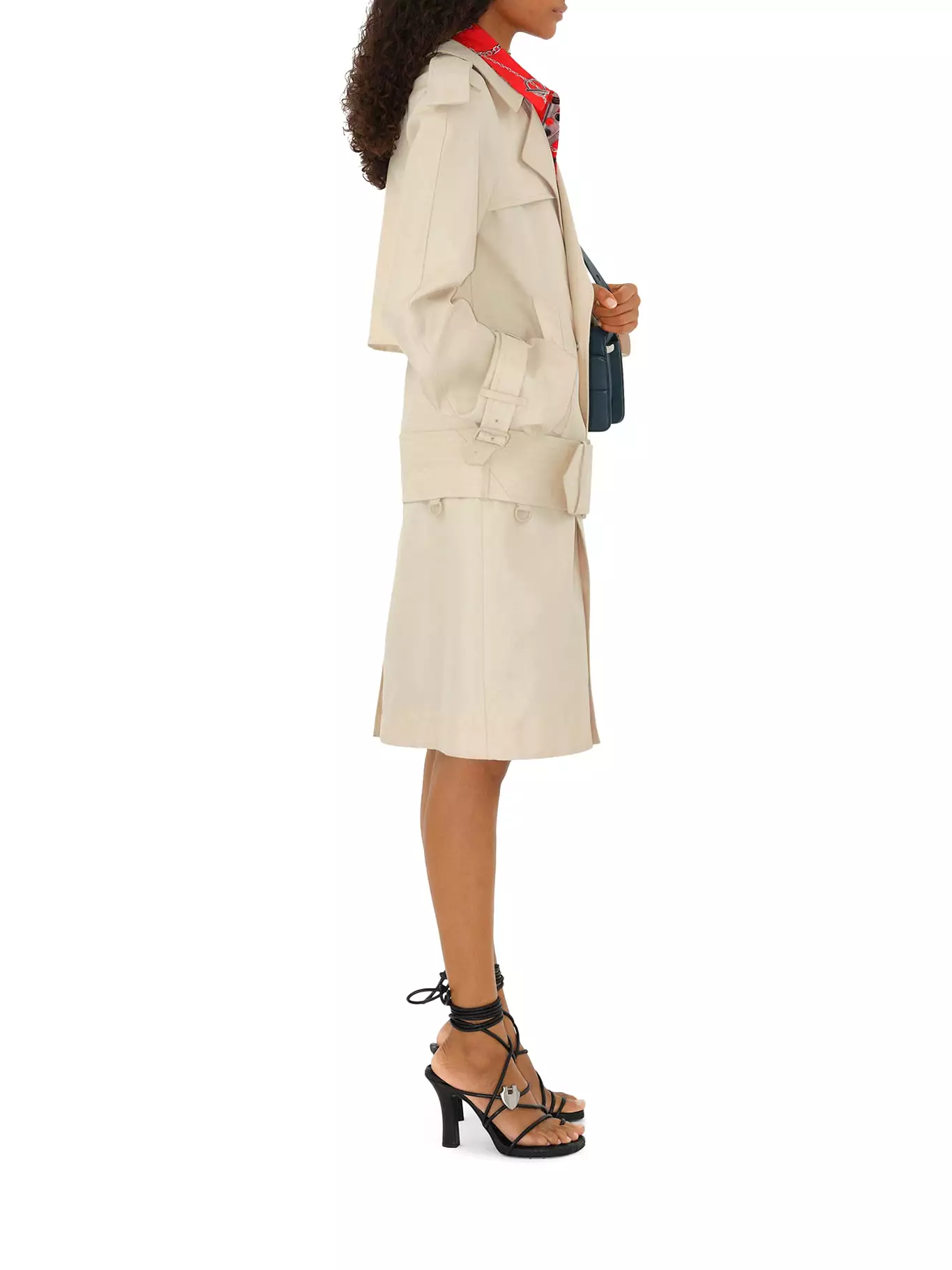 Medium trench coat in silk blend