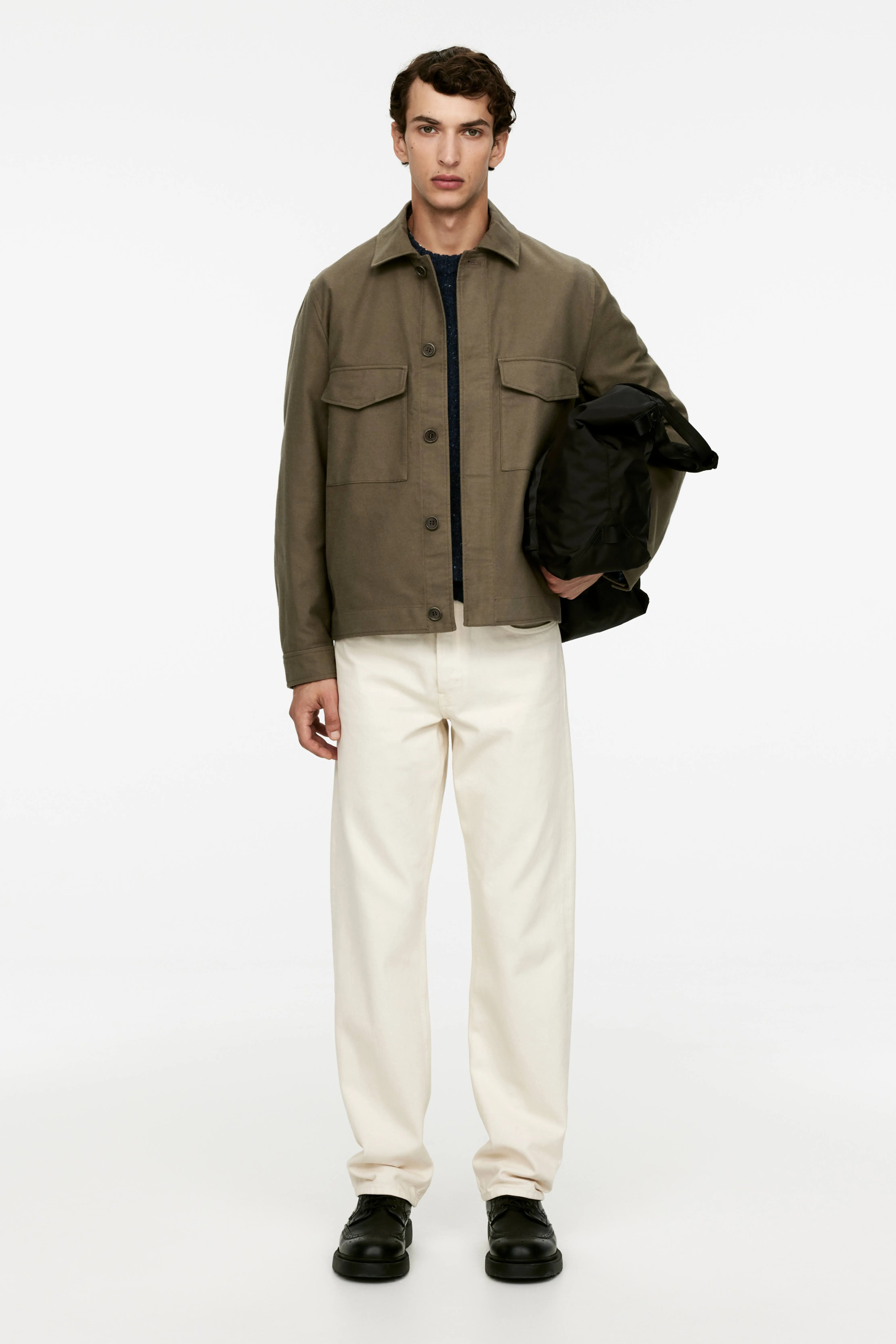 Moleskin Jacket - Long sleeve - Short - Dark Mole - Men | H&M GB