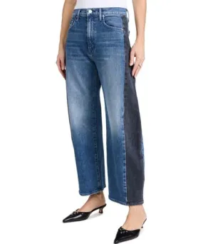 MOTHER Lil Half Pipe Flood Jeans Black and Blue 31