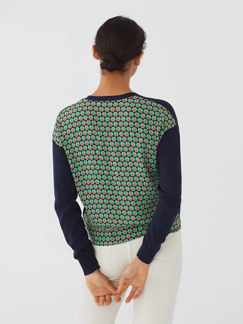 Nice Things 100% Cotton Short Jacket Peace Dot Navy