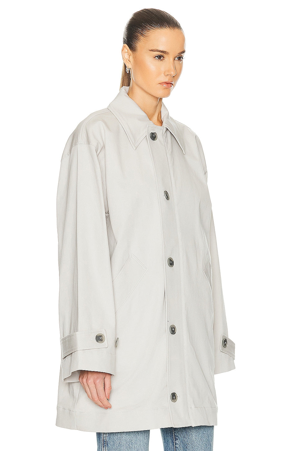 Oversized Car Coat in Stone Grey