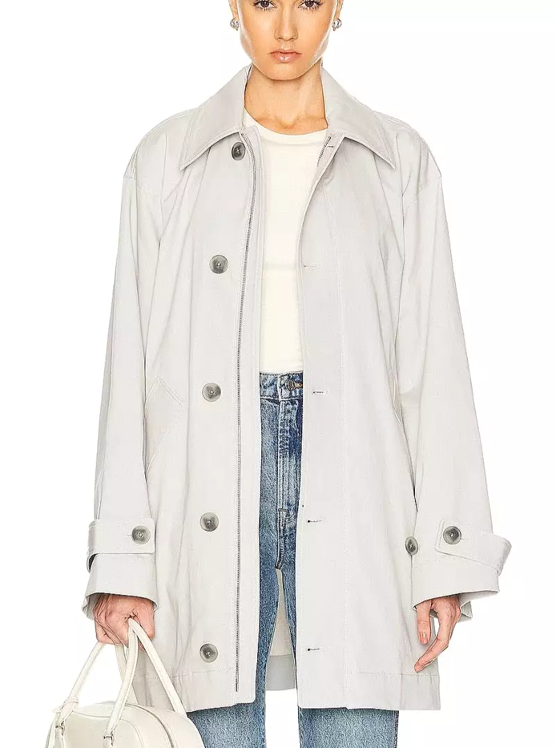 Oversized Car Coat in Stone Grey