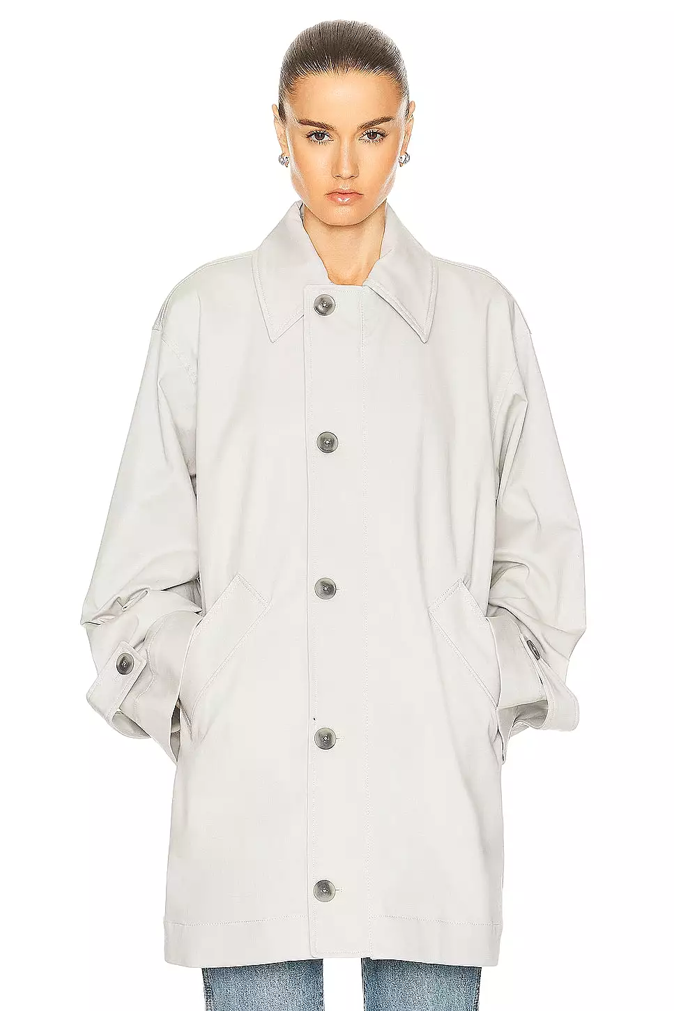 Oversized Car Coat in Stone Grey