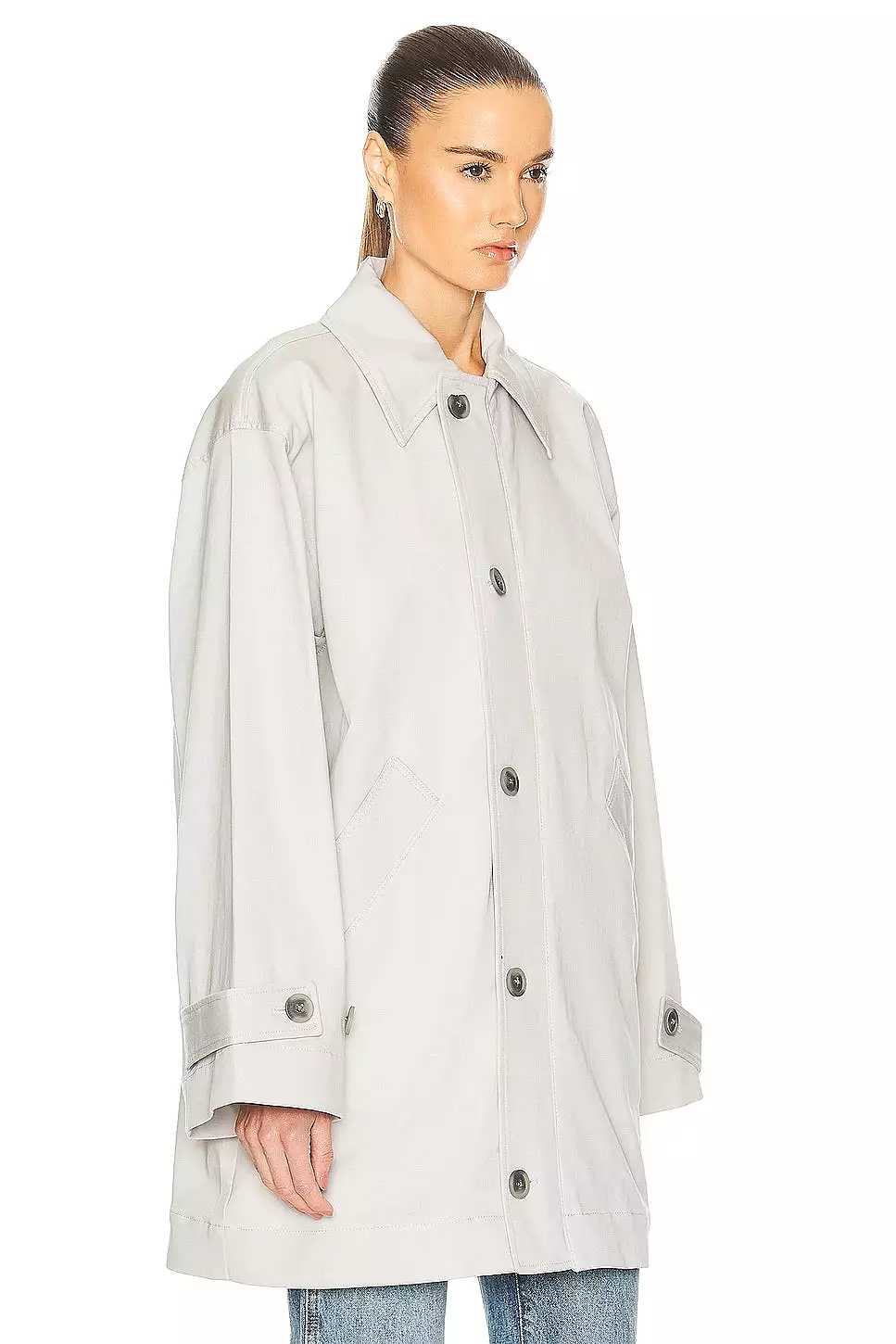 Oversized Car Coat in Stone Grey