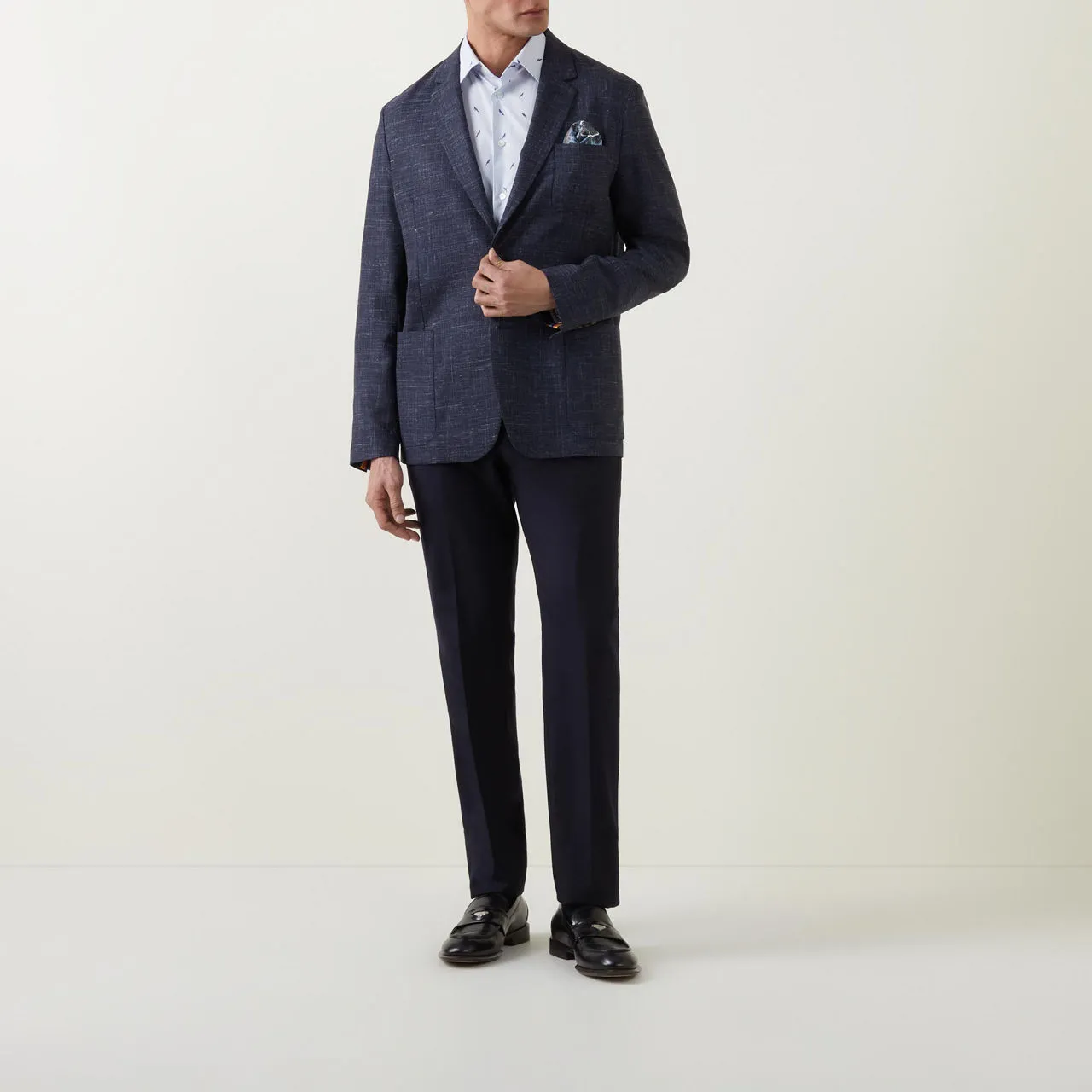 PAUL SMITH Single-Breasted Textured Jacket - Navy