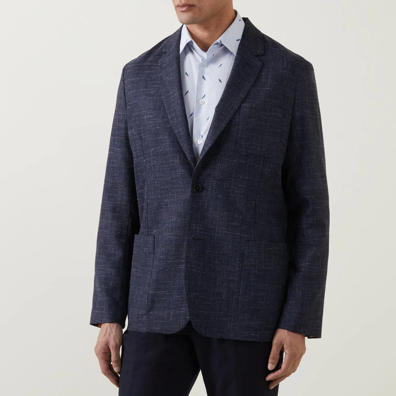 PAUL SMITH Single-Breasted Textured Jacket - Navy