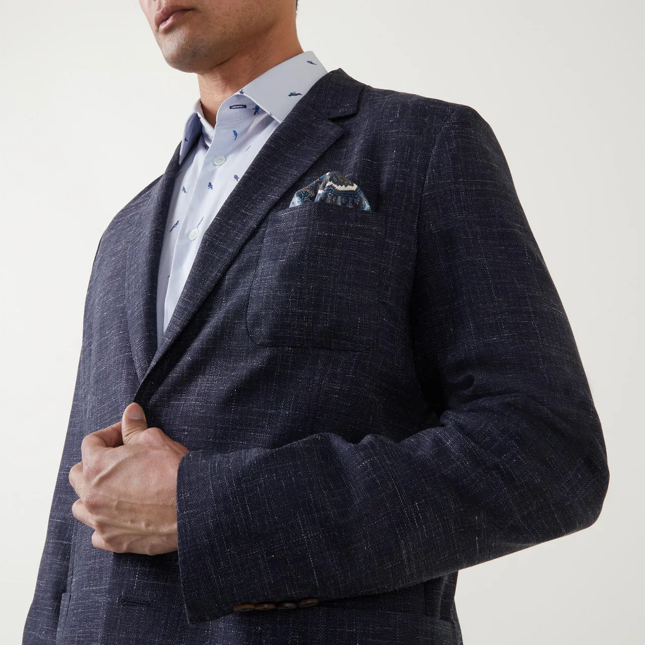 PAUL SMITH Single-Breasted Textured Jacket - Navy