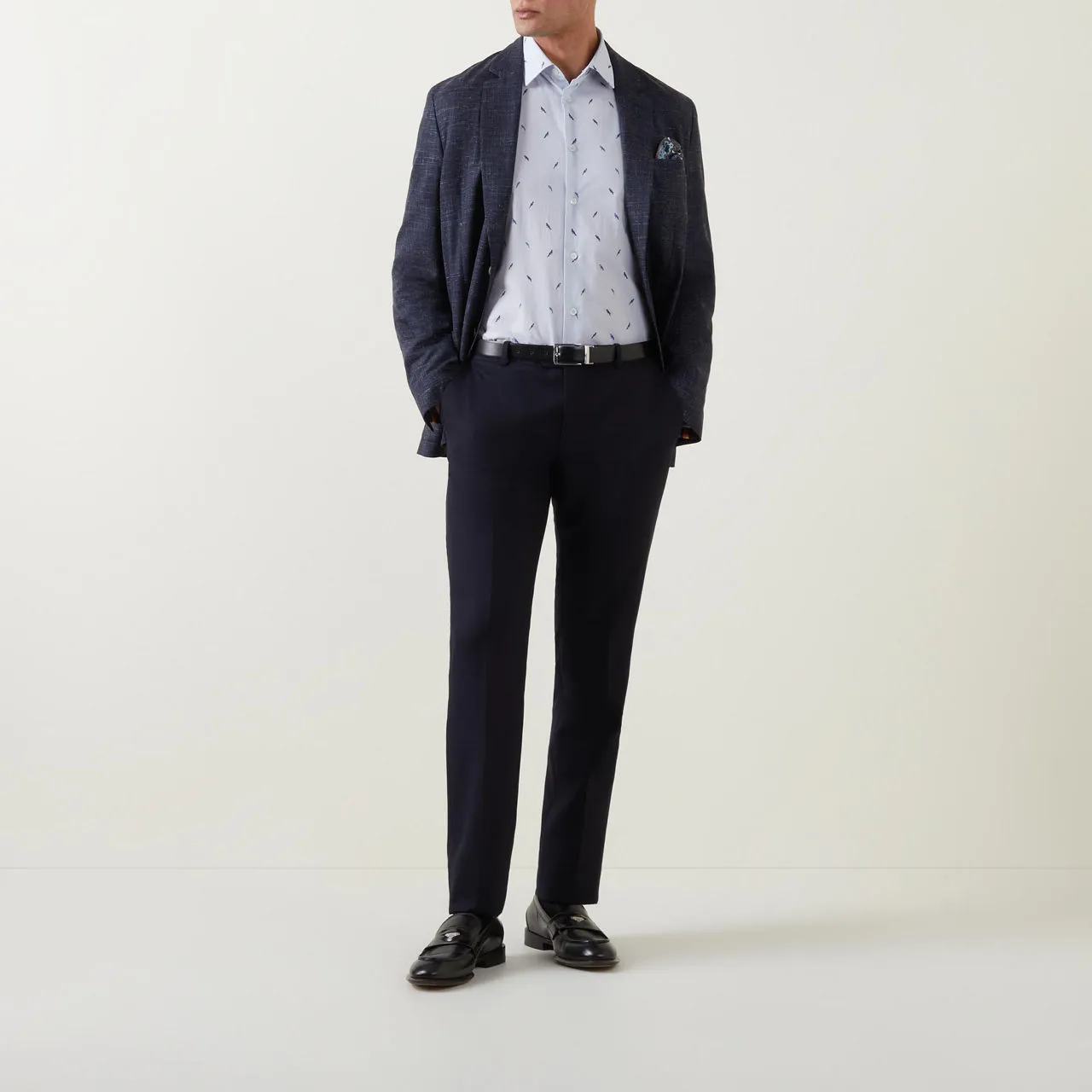 PAUL SMITH Single-Breasted Textured Jacket - Navy