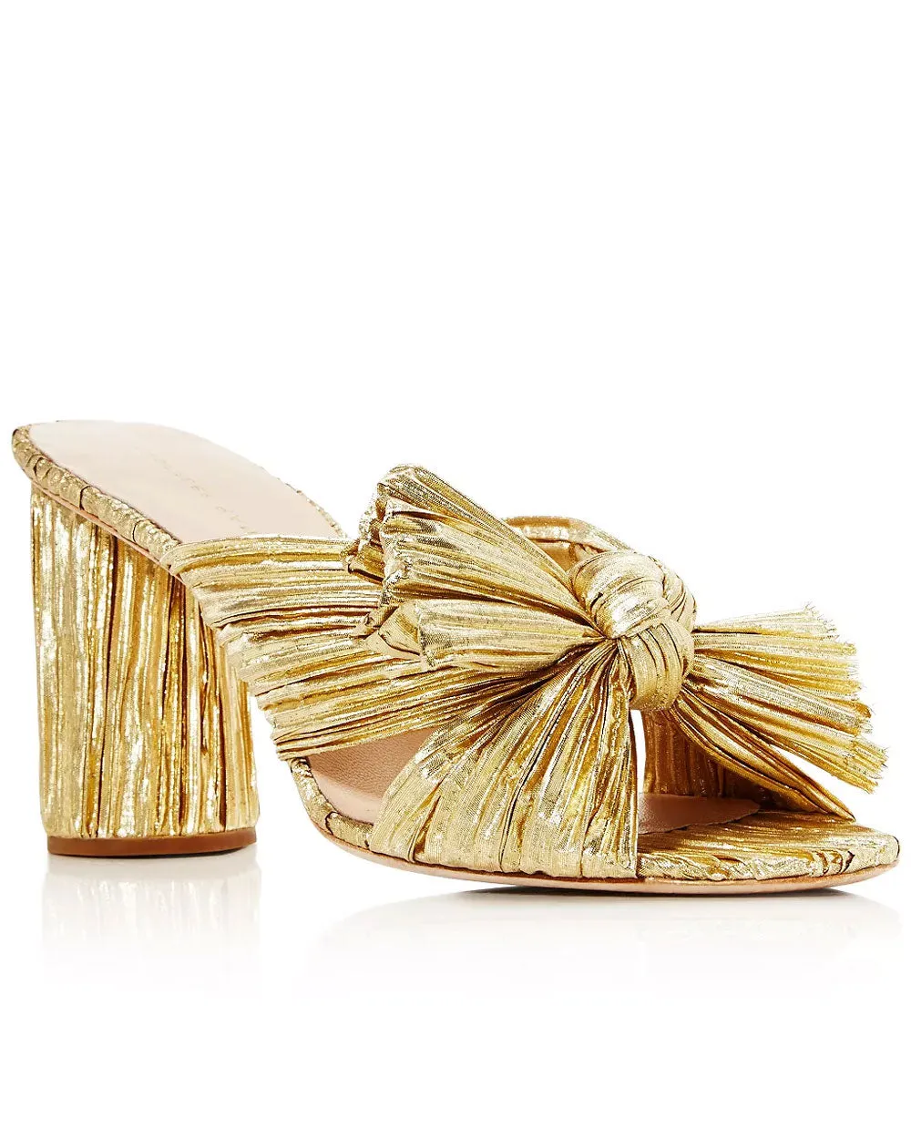 Penny Pleated Mule in Gold