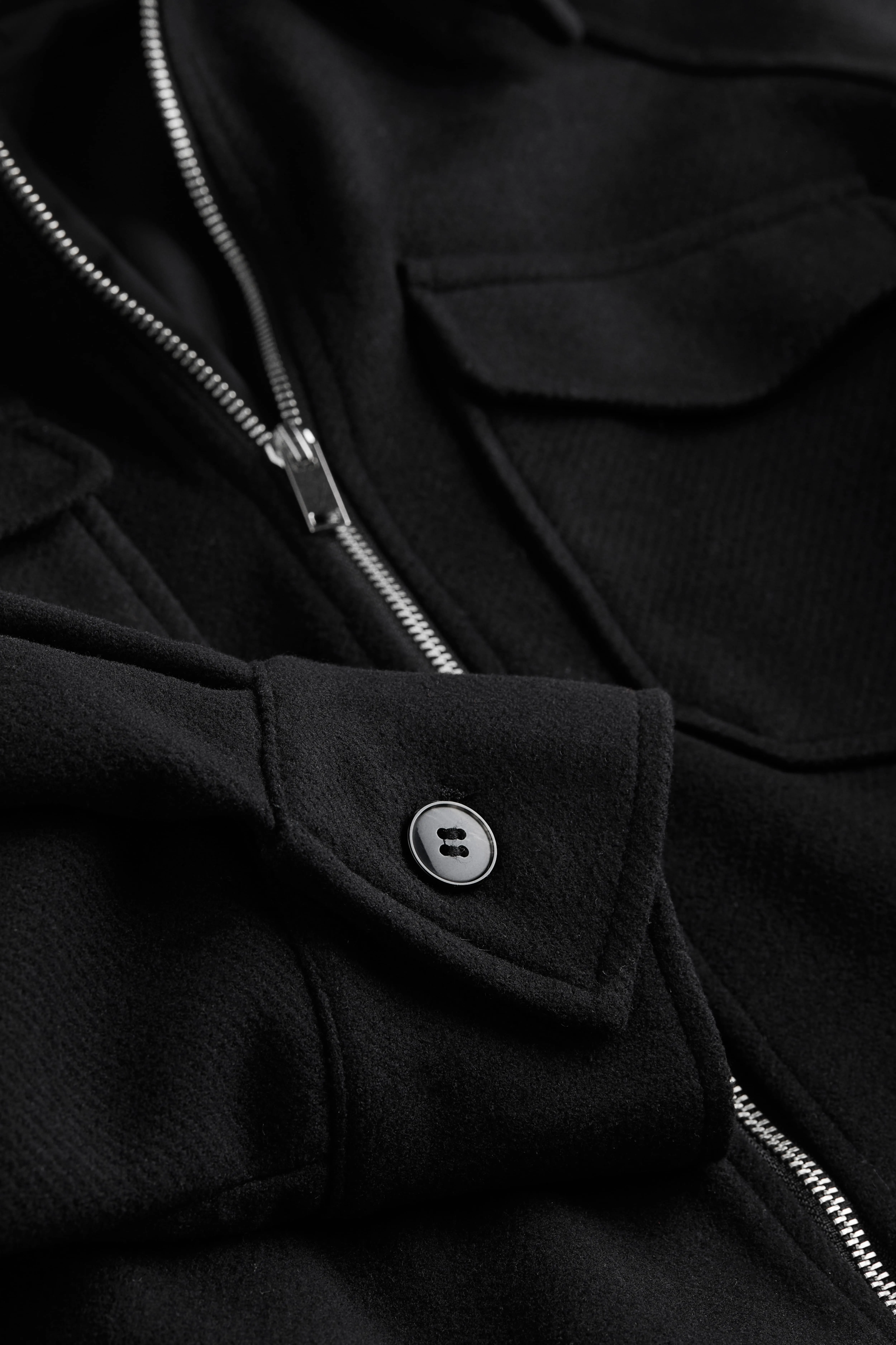 Pocket-detail jacket - Long sleeve - Short - Black - Ladies | H&M GB