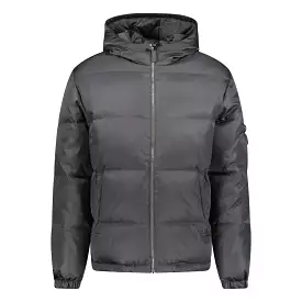 PRADA RE-NYLON HOODED DOWN JACKET GREY