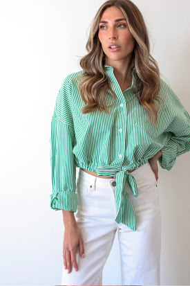 Primrose Button Up Top in Green