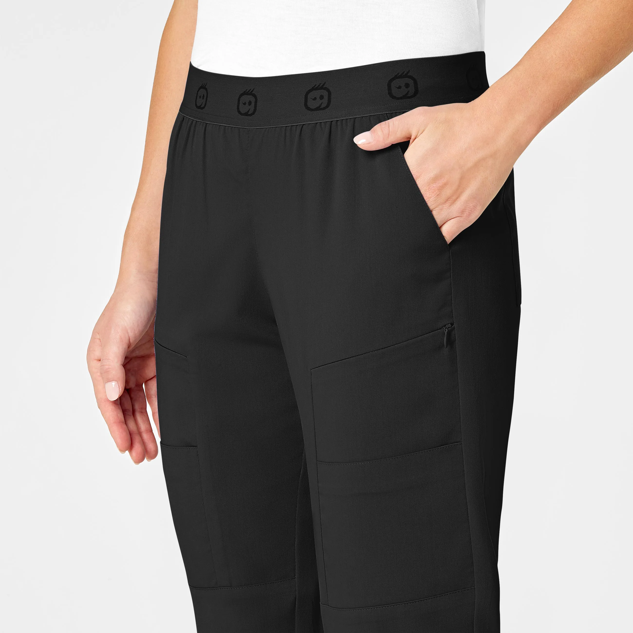 PRO Women's Slim Cargo Jogger Scrub Pant - Black