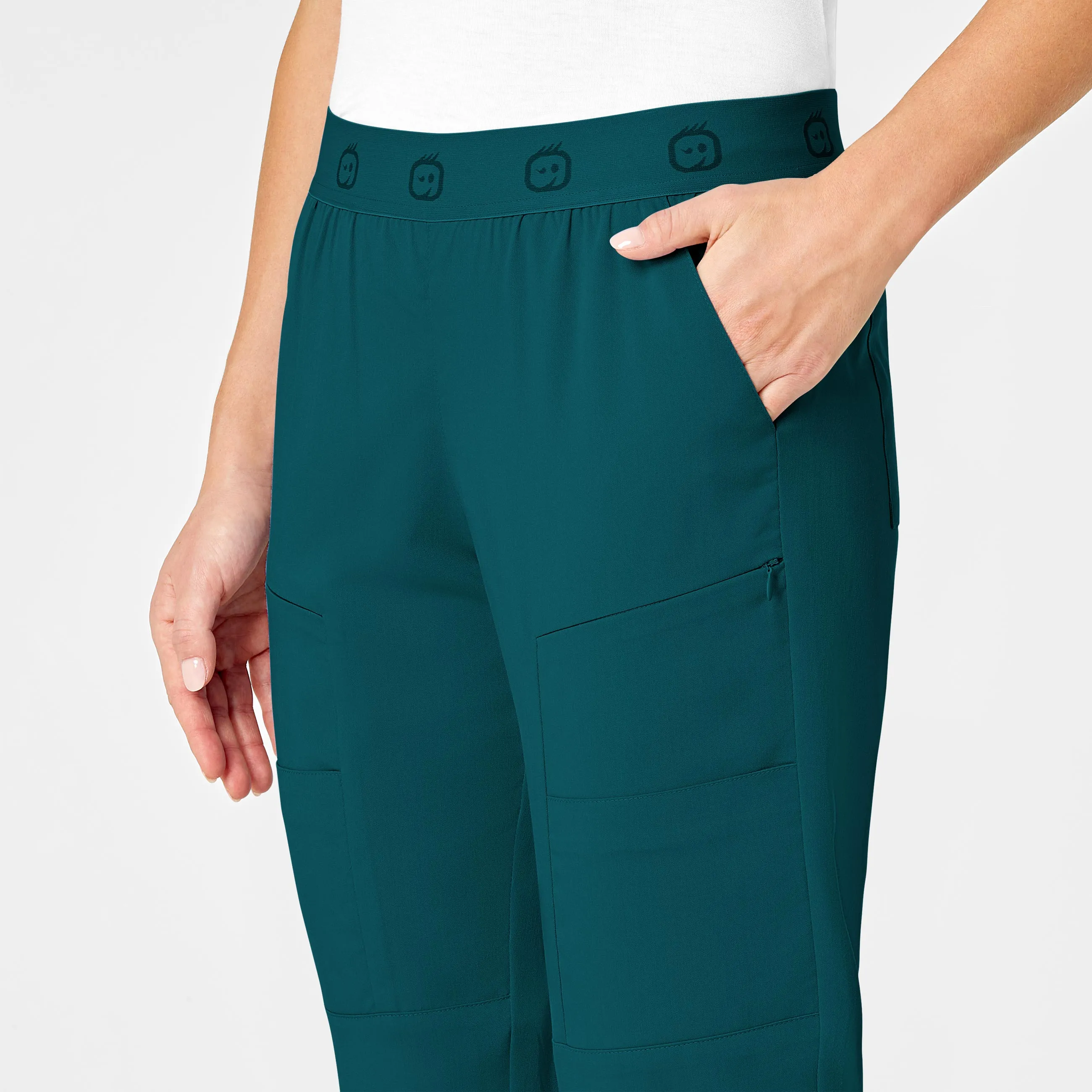 PRO Women's Slim Cargo Jogger Scrub Pant - Caribbean